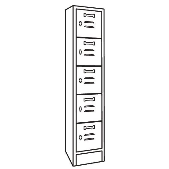 Produktbild Hartnagel Fächerschrank 1 Säule, 5 Fächer BxTxH 35x50x180 cm - Skizze bild 2