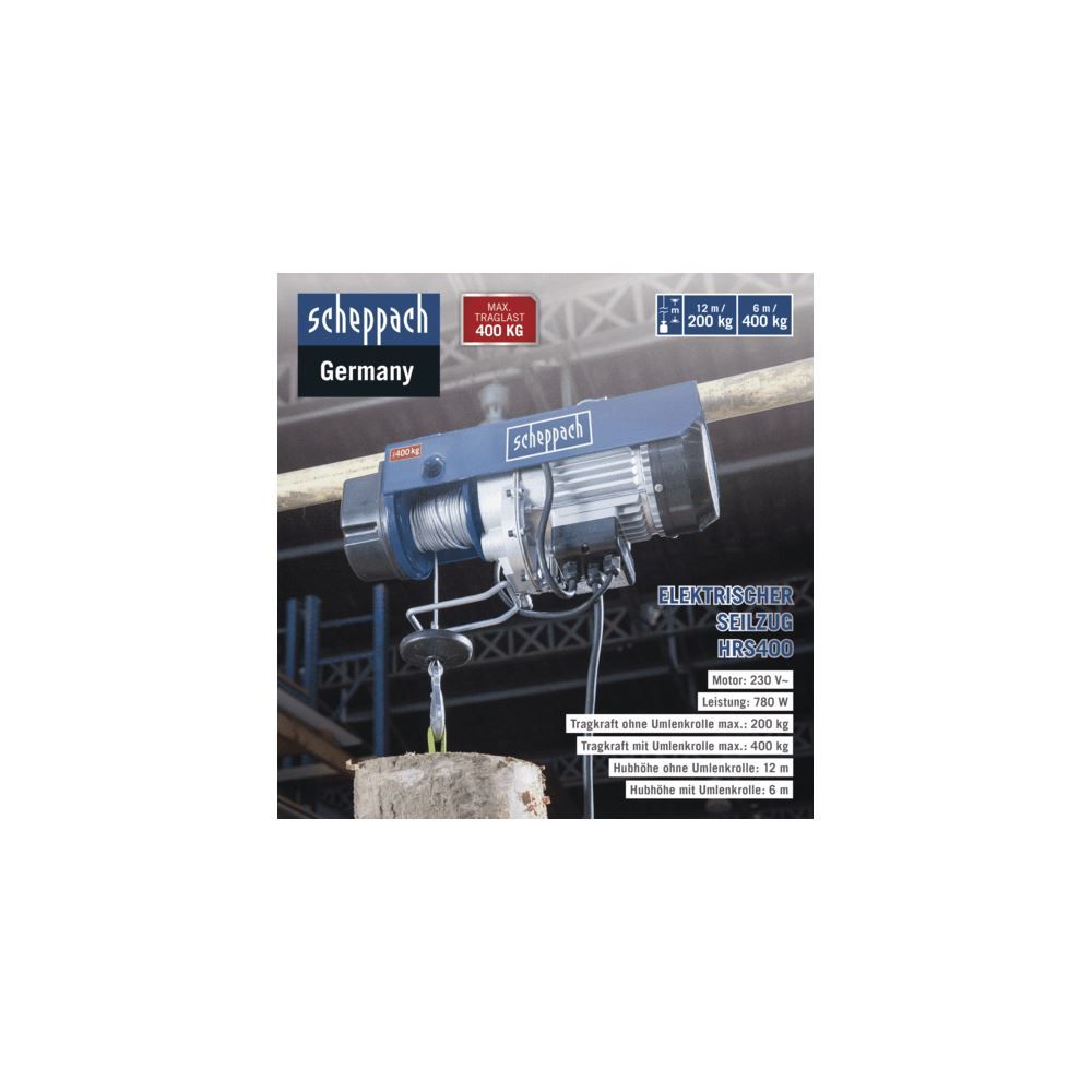 Produktbild SCHEPPACH elektrischer Seilzug HRS400 230V 50Hz 780W 400kg bild 5