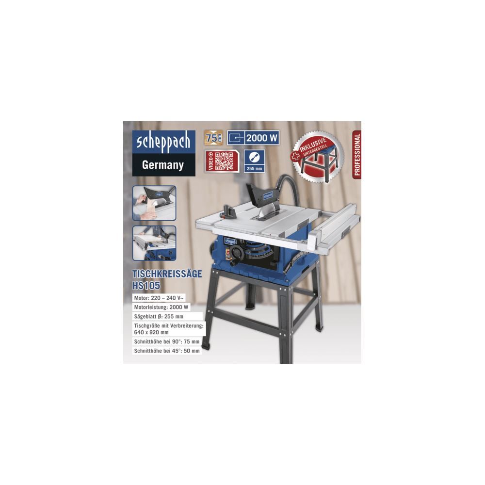 Produktbild SCHEPPACH Tischkreissäge HS105 230V 50Hz 2000W 255mm bild 8