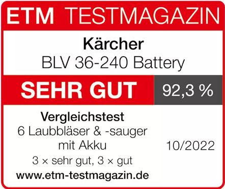 Produktbild Kärcher Akku Laubsauger BLV 36-240 Battery - ETM Testmagazin bild 3