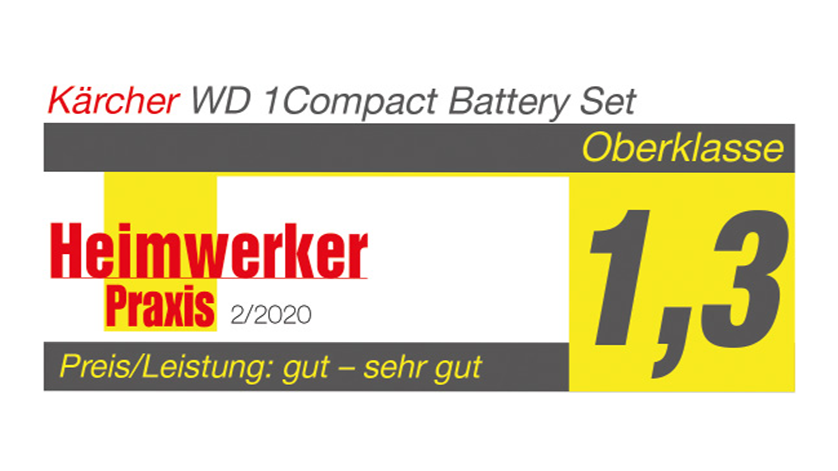 Produktbild Kärcher Mehrzwecksauger WD 1 Compact Battery Set Heimwerker Praxis Testurteil bild 6