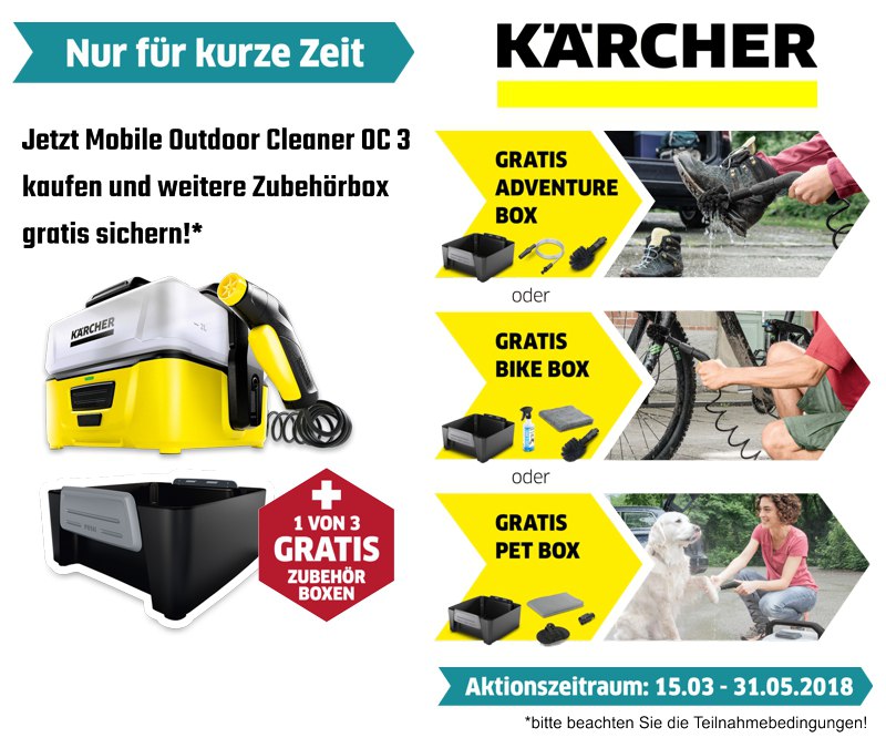 Kärcher Aktion Mobile Outdoor Cleaner OC 3 + gratis Zubehörbox