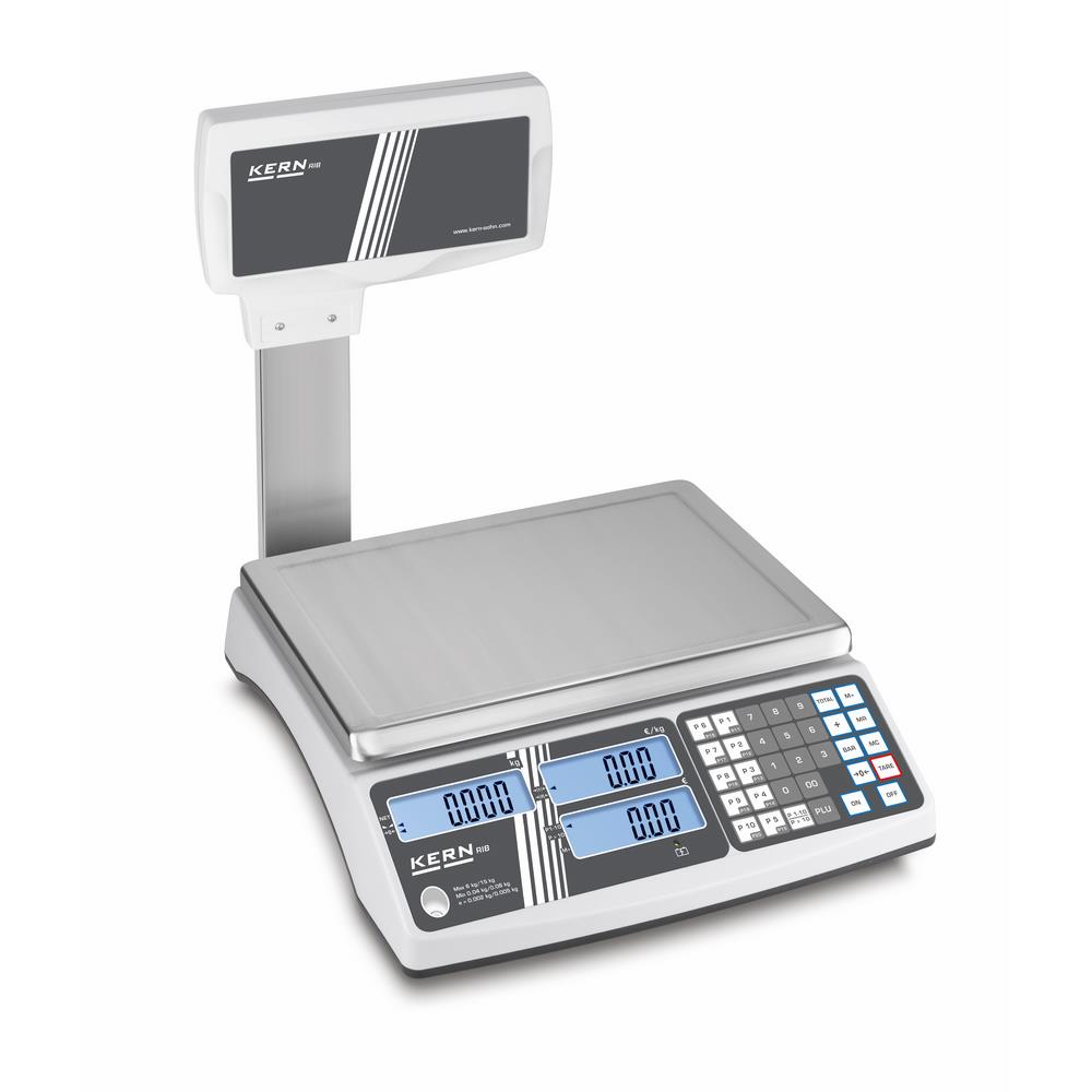 Produktbild KERN Preisrechnende Ladenwaage RIB30K-2M Max 15kg/30kg Ablesbarkeit 0,005kg/0,01kg