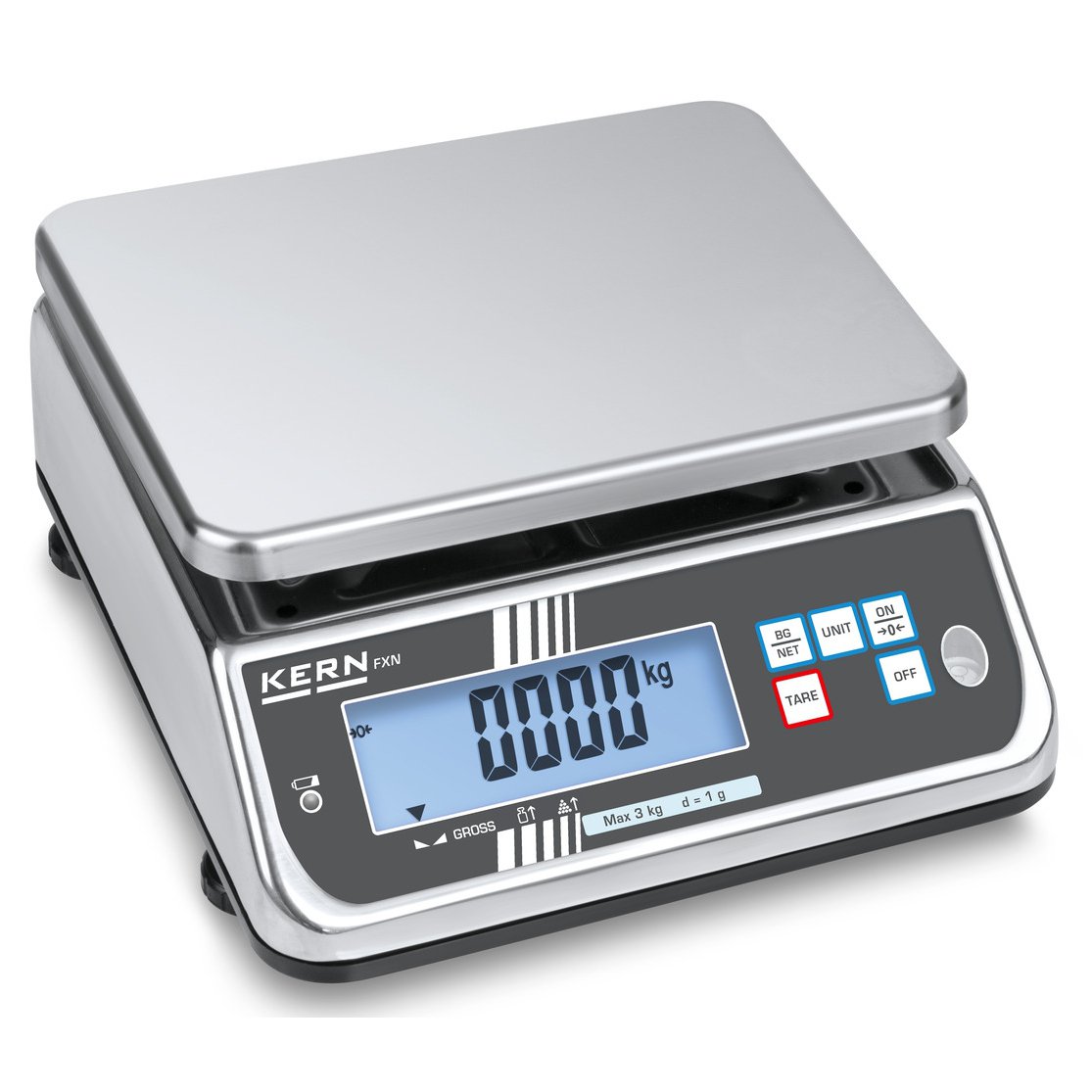 Produktbild Kern Tischwaage FXN 30K-2M Edelstahl mit IP68