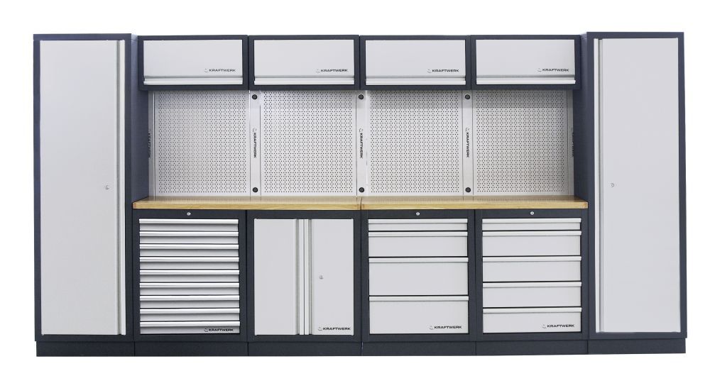 Produktbild Kraftwerk MOBILIO 6 Element Werkstatt Schrankwand multiplex Arbeitsplatte