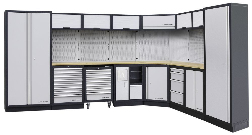 Produktbild Kraftwerk MOBILIO 8 Element Werkstatt Schrankwand multiplex Arbeitsplatte