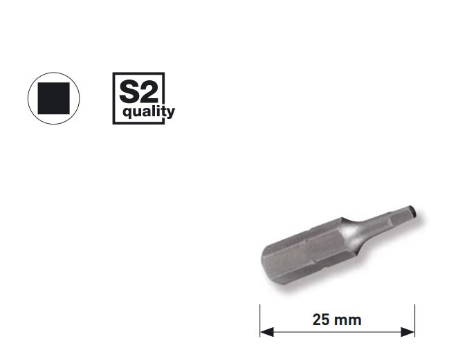 Produktbild KRAFTWERK 1/4" Vierkant-Bit 25 mm R2, 5Stk