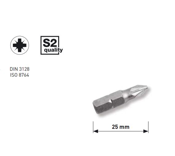 Produktbild KRAFTWERK 1/4" Pozidriv bit 25 mm Nr. 3, 5Stk
