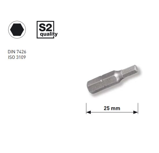 Produktbild KRAFTWERK 1/4" Innensechskant-Bit 25 mm 5 mm, 5Stk