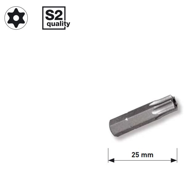 Produktbild KRAFTWERK 1/4" TX-Bit 25 mm T8 mit Bohrung, 5Stk bild 2