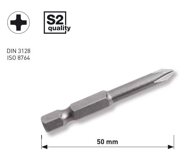Produktbild KRAFTWERK 1/4" Phillips bit 50 mm Nr. 4, 5 Stk.