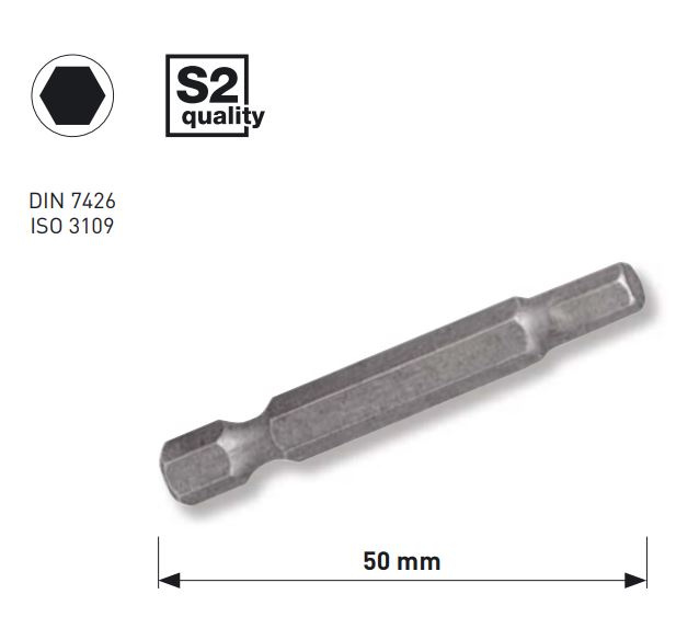 Produktbild KRAFTWERK 1/4" Innensechskant-Bit 50 mm 5 mm, 5 Stk.