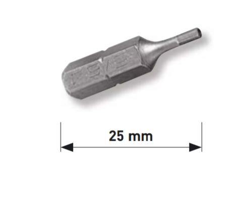 Produktbild KRAFTWERK 1/4" Innensechskant-Bit 25mm 5/64" mit Bohr.,5Stk