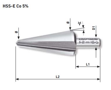 Produktbild KRAFTWERK Blechschälbohrer HSS-E Co5 16-30.5 mm bild 2