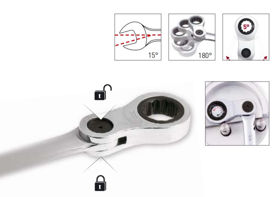 Produktbild KRAFTWERK Winkel Ratschenschlüssel CLICKRAFT 15 mm bild 4