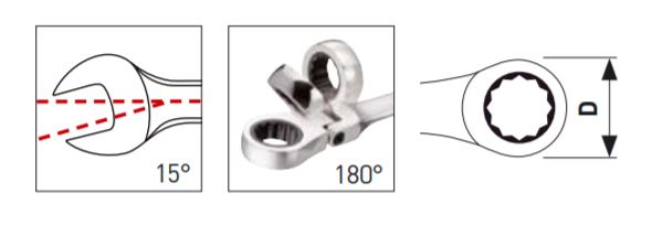 Produktbild Kraftwerk Gelenk Ratschenschlüssel 13 mm CLICKRAFT flexibel bild 2