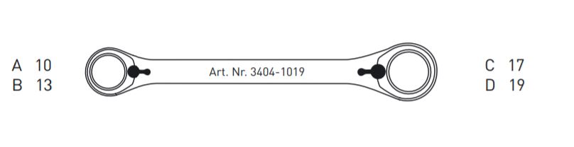 Produktbild KRAFTWERK Ratschen Doppelringschlüssel CLICKRAFT 10x13 und 17x19 mm bild 3