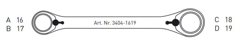 Produktbild KRAFTWERK Ratschen Doppelringschlüssel CLICKRAFT 16x17 und 18x19 mm bild 3