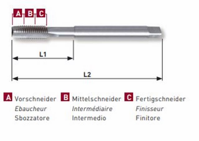Produktbild KRAFTWERK Einschnitt Gewindebohrer lang DIN371 M10 bild 2