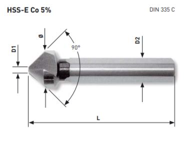 Produktbild KRAFTWERK Kegelsenker 90° HSS-E Co5 12.4 mm bild 2