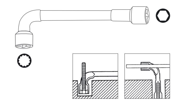 Produktbild KRAFTWERK Pfeifenkopfschlüssel 12 x 6 kant 6 mm bild 3