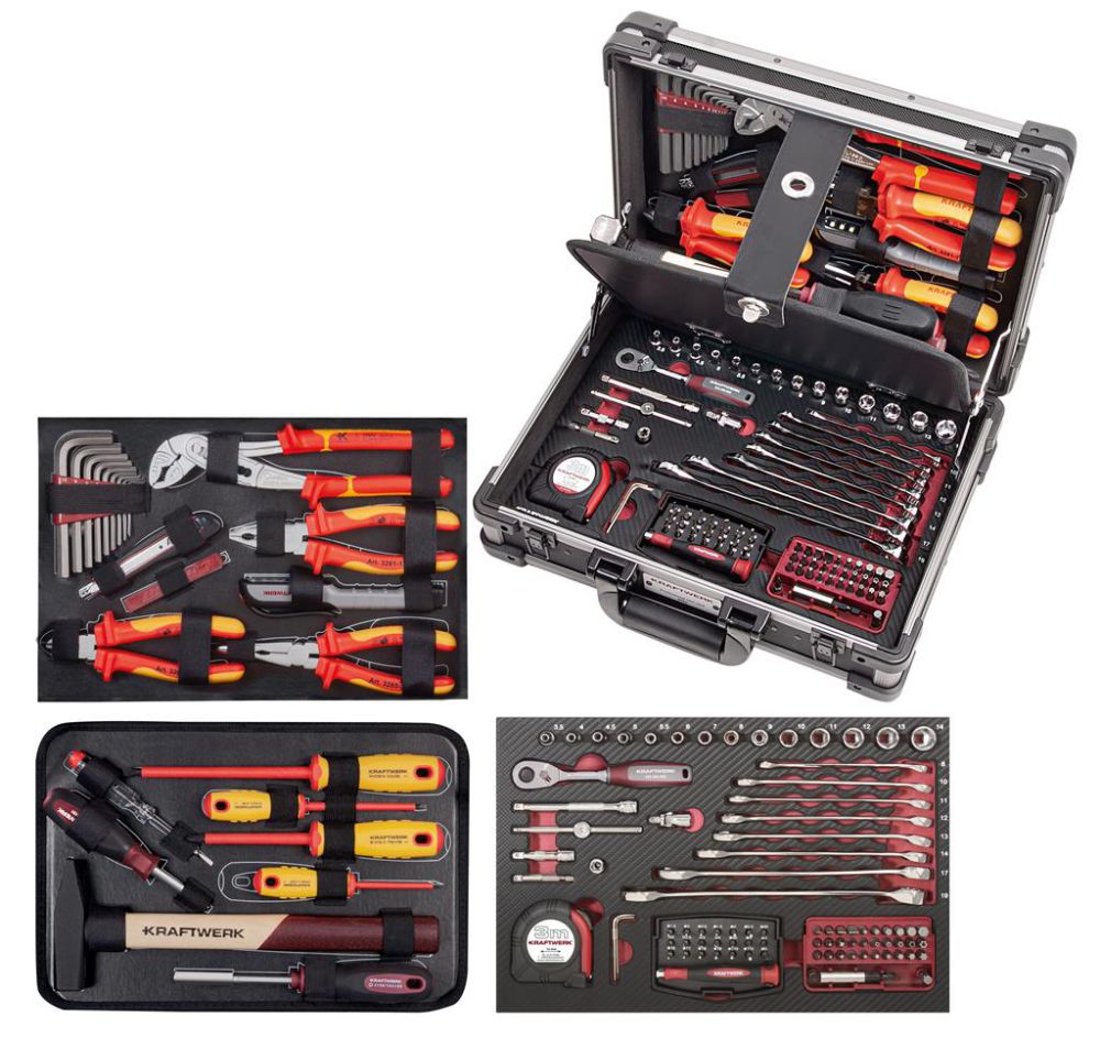 Produktbild Kraftwerk Profi Alu Werkzeugkoffer KW VDE 123 Teilig