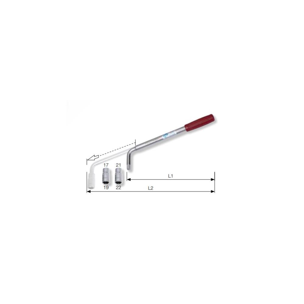 Produktbild KRAFTWERK Radhebel mit 2 Nüssen 17x19/21x22 mm bild 2