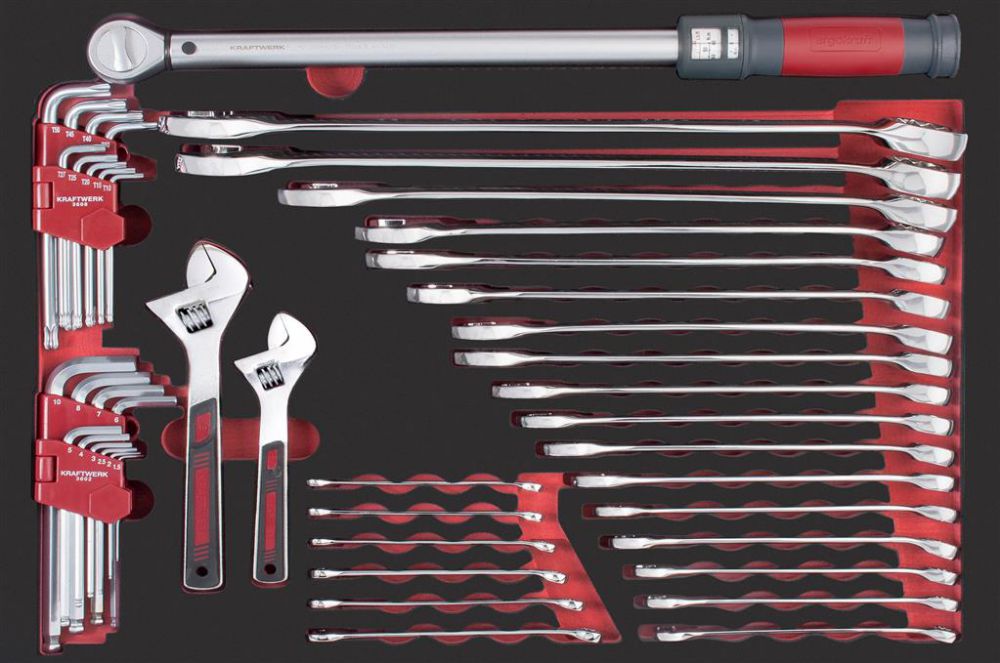 Produktbild Kraftwerk PRO LINE EVA Ring Maulschlüssel mit Drehmoment Satz 44 teilig