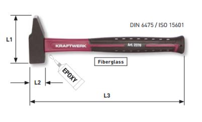 Produktbild KRAFTWERK Schlosserhammer französische Form 860 g