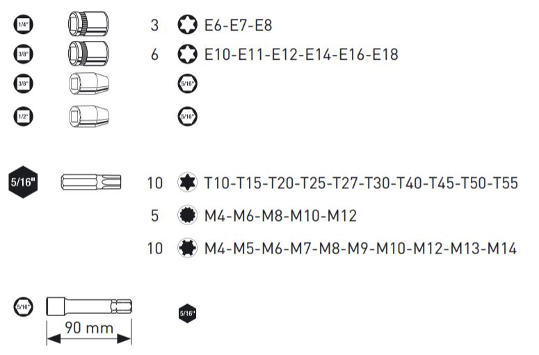 Produktbild KRAFTWERK TX XZN RIBE Bit und Stecknuss Satz 37 Teile bild 2