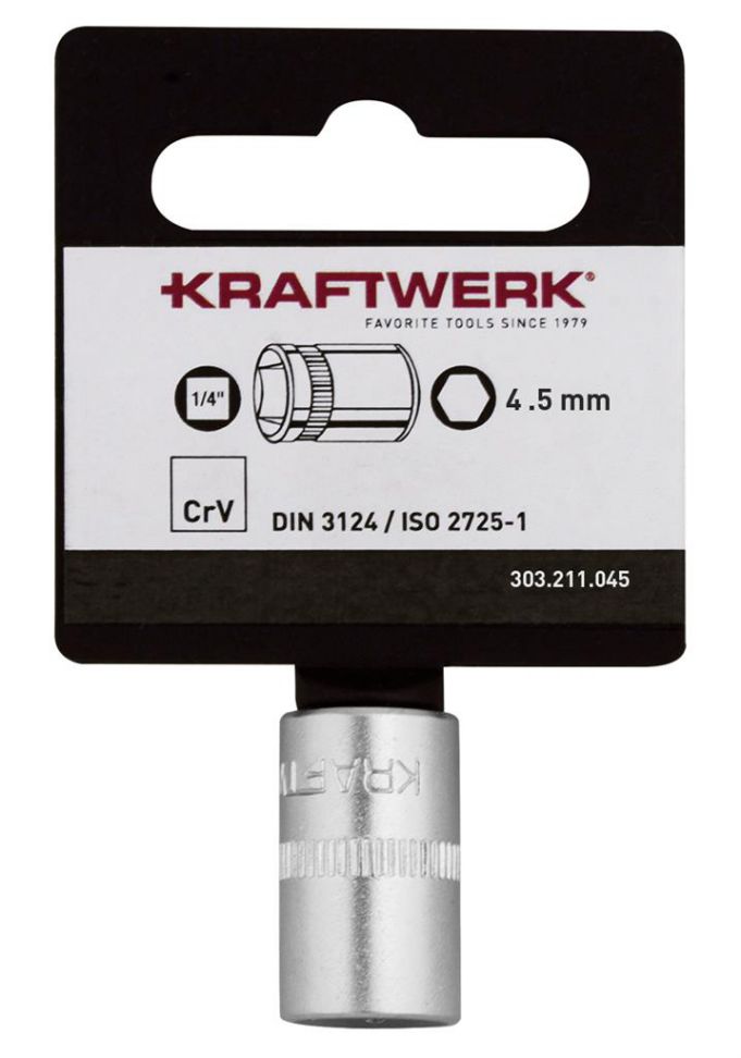 Produktbild Kraftwerk BASIC LINE 1/4 Zoll Steckschlüsseleinsatz 4 mm mit Hänger