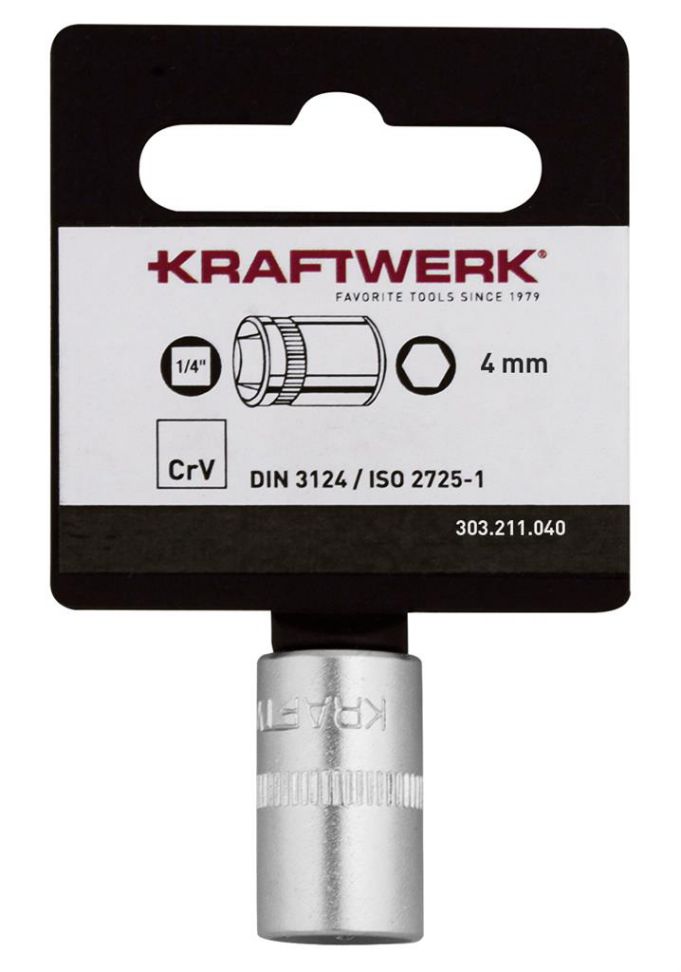 Produktbild Kraftwerk BASIC LINE 1/4 Zoll Steckschlüsseleinsatz 4.5 mm mit Hänger