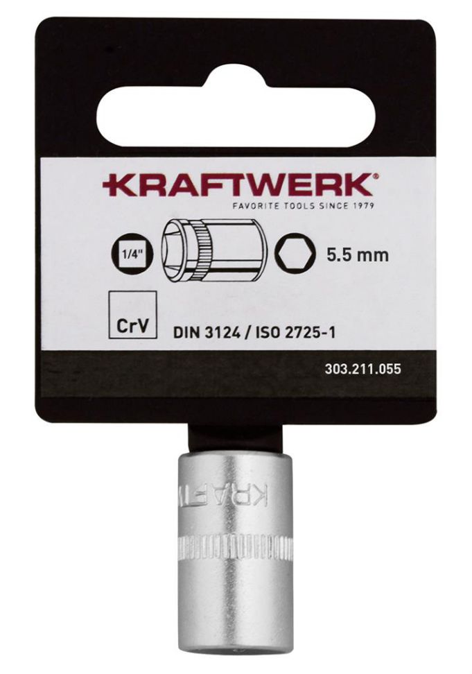 Produktbild Kraftwerk BASIC LINE 1/4 Zoll Steckschlüsseleinsatz 5.5 mm mit Hänger