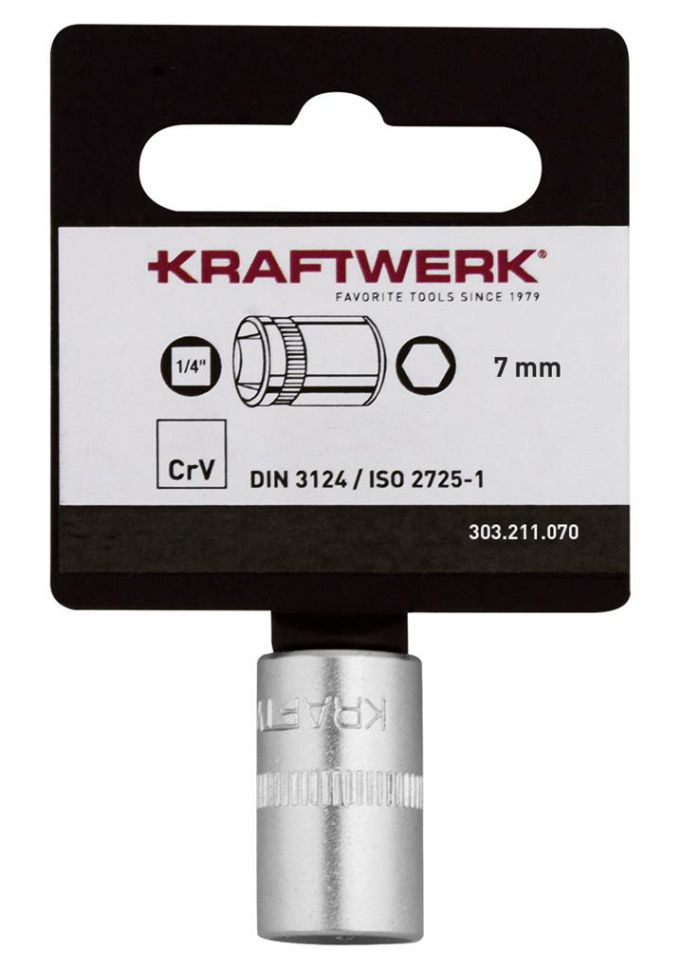Produktbild Kraftwerk BASIC LINE 1/4 Zoll Steckschlüsseleinsatz 7 mm mit Hänger