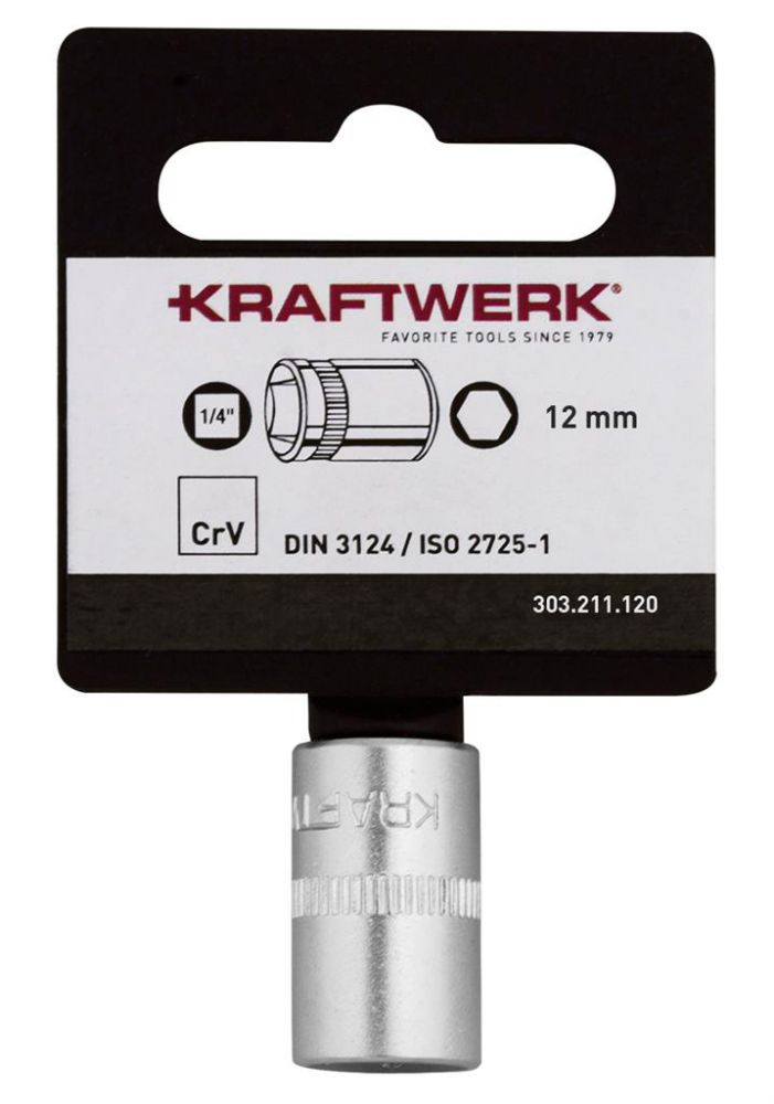Produktbild Kraftwerk BASIC LINE 1/4 Zoll Steckschlüsseleinsatz 12 mm mit Hänger