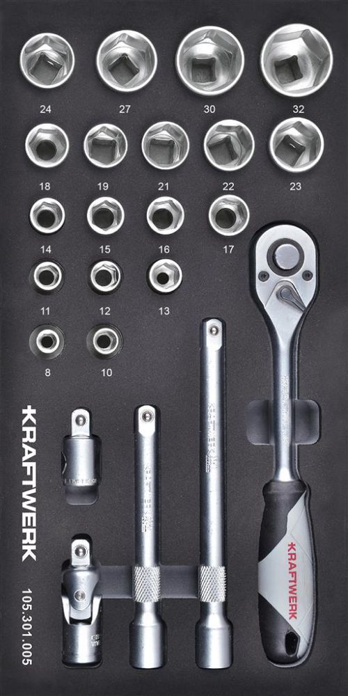 Produktbild Kraftwerk Umschaltknarrensatz 1/4 Zoll 23 teilig