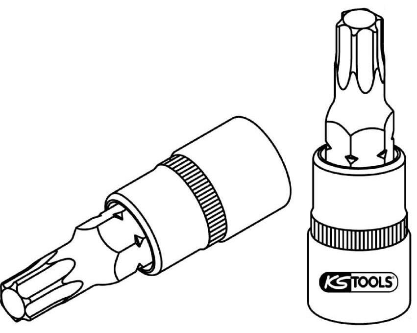 Produktbild KS Tools 1/2 Zoll Bit-Stecknuss Torx Profilgrösse T10