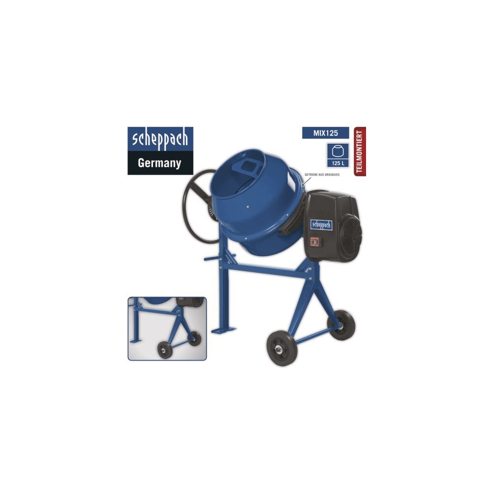 Produktbild SCHEPPACH Betonmischer MIX125 230V 50Hz 550W 125L bild 3