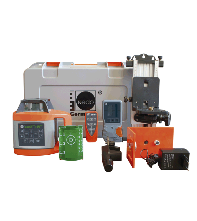 Produktbild Nedo Rotationslaser-Set SIRIUS 1 HV green Laserklasse 2 mit Wandhalter + Vertikalhalt