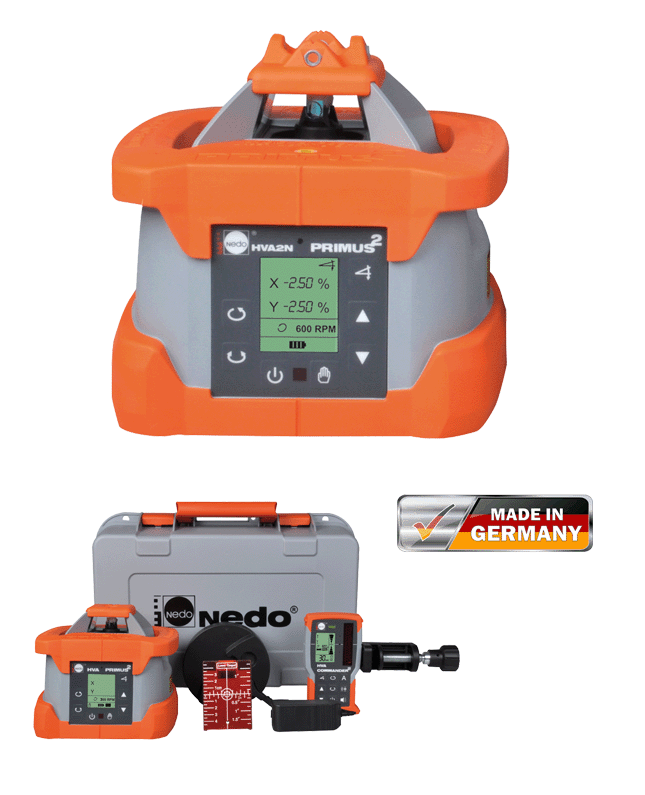 Produktbild Nedo Rotationslaser PRIMUS2 HVA2N / Laserkl. 2 mit Neigungsüberwachung inkl. COMMANDE