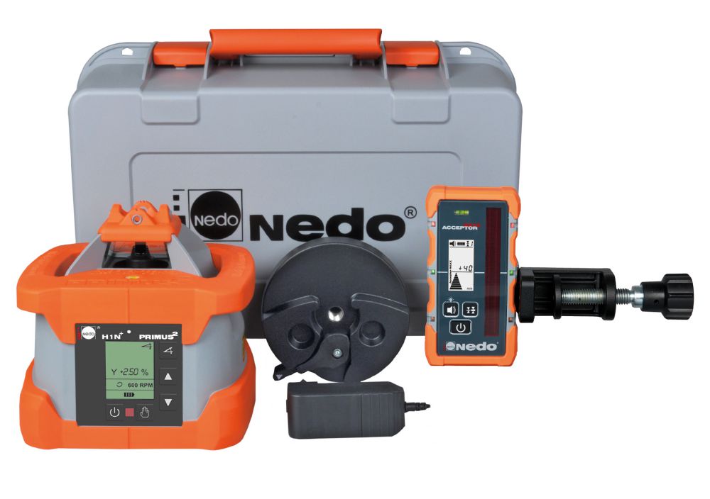Produktbild Nedo Rotationslaser PRIMUS 2 H1N+ Long Range Laserklasse 2 mit ACCEPTOR MAXX