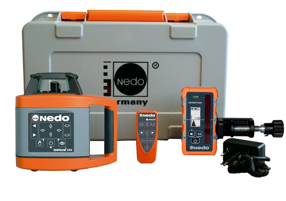 Produktbild Nedo Rotationslaser Set SIRIUS 1 HV Laserklasse 2 mit ACCEPTOR MAXX