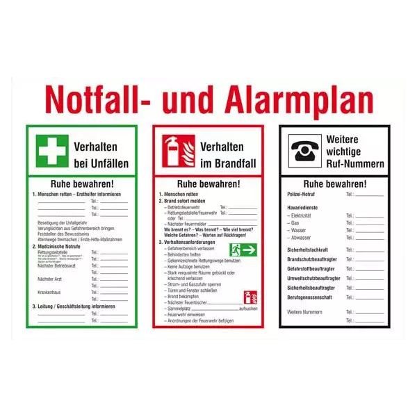Produktbild Notfall- und Alarmplan Kunststoff (PVC)