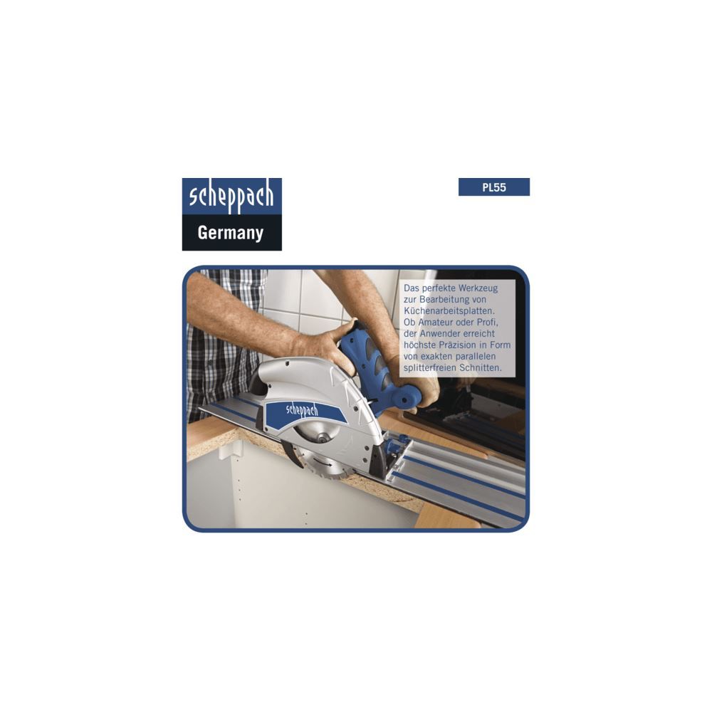 Produktbild SCHEPPACH Tauchsäge PL55 mit 2 Führungsschiene und Zubehör 230V 50Hz 1200W 160mm bild 12