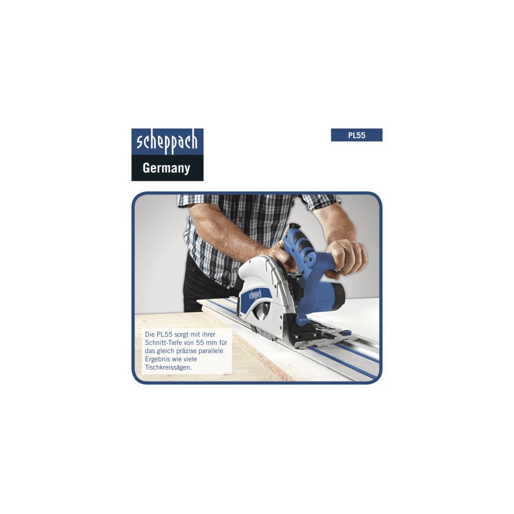 Produktbild SCHEPPACH Tauchsäge PL55 mit 2 Führungsschiene und Zubehör 230V 50Hz 1200W 160mm bild 15