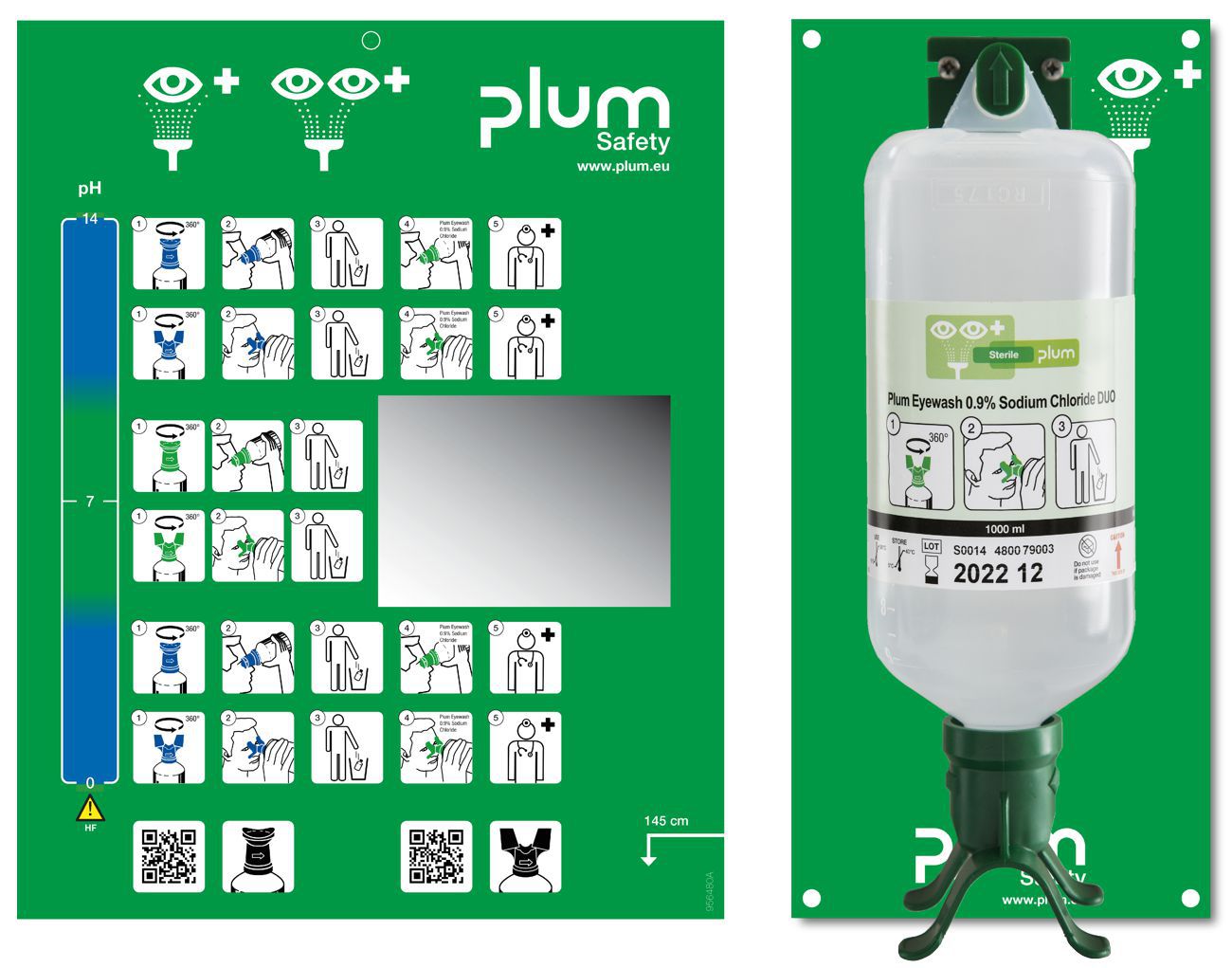 Produktbild plum Augenspülstation Duo 4802 mit 1 Flasche1000 ml