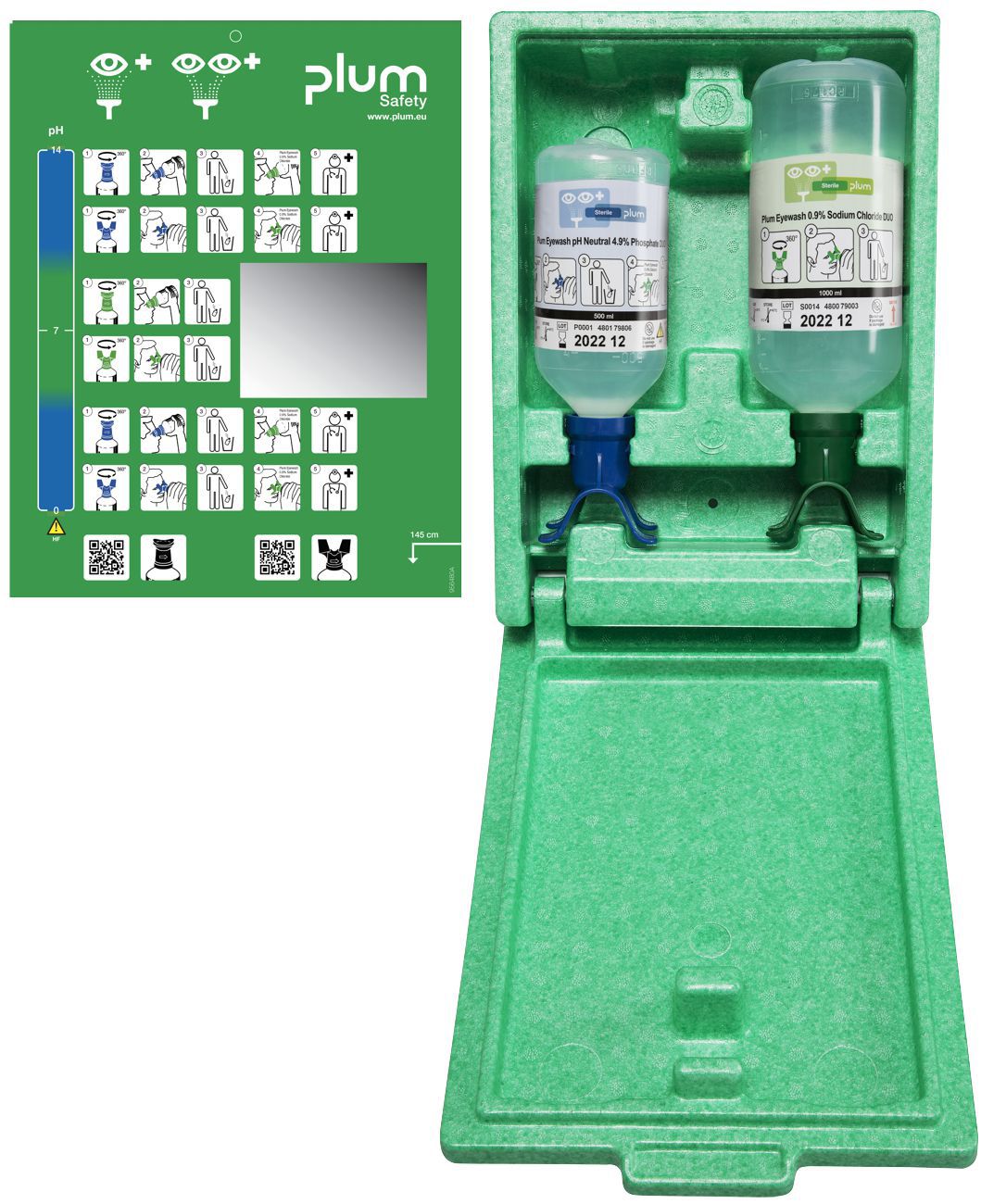 Produktbild plum Augennotfallstation Duo 4810 pH neutral 2 Flaschen 1000 / 500ml