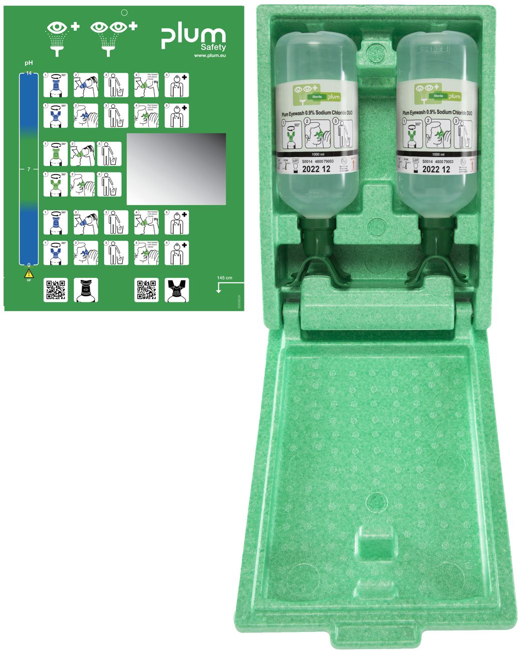 Produktbild plum Augenspülstation Duo mit 2 Flaschen.je 1000 ml in Wandbox bild 2