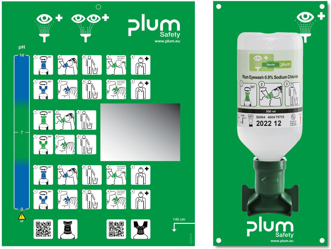 Produktbild plum Augenspülstation 4611 mit 1x Eyewash 0,9% Sodium Chloride