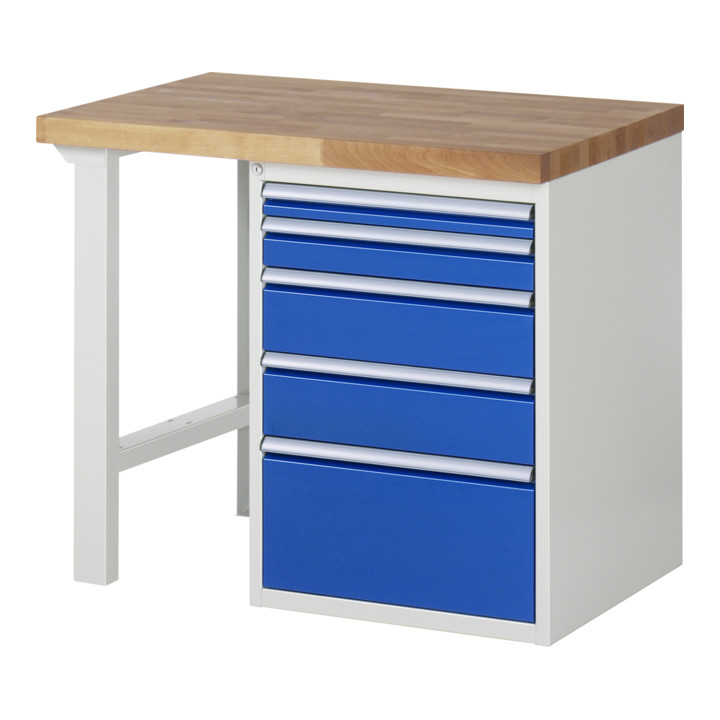 Produktbild Rau Werkbank Modell 7511 mit 5 Schubladen 1000 x 700 x 840 mm